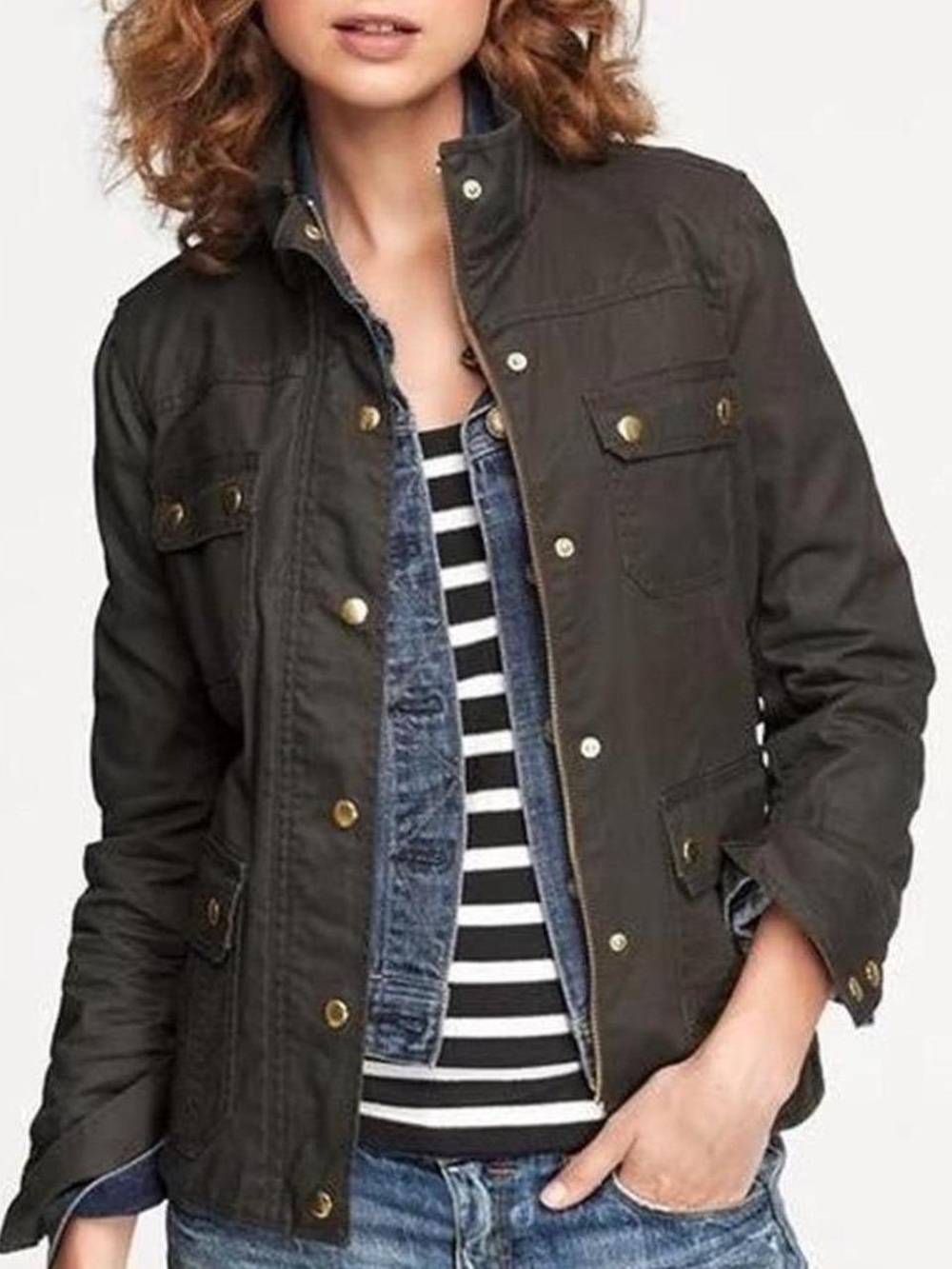 J Crew Women’s Olive Downtown Field Jacket